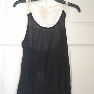 Black top with lace detail back